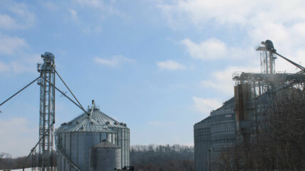 Winter Metal silos